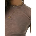 thumbnail image 4 of EYIIYE Hauts Basiques Unis pour Femmes, Blouses Ajustées à Col Rond, T-shirt à Manches Courtes, Ourlet Roulé, Hauts Courts pour Adolescentes pour l'Été, 4 of 5