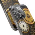 thumbnail image 3 of DistinctInk Clear Hybrid Case for Apple iPhone 16 Pro (6.3" Screen) - Clocks Clockwork Gold - Tempered Glass Back, 3 of 5