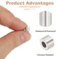 thumbnail image 3 of Uxcell Aluminum Crimping Loop Sleeve Wire Rope Stop Sleeve Round Crimp Ferrules for Wire Rope 0.09 inch, 3 of 7