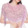 thumbnail image 1 of Elegant Women's Triangle Scarf with Tassel for Church, Weddings, and Bridal Events - Embroidered Lace Shawl with Bandana, 1 of 4