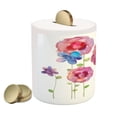 thumbnail image 2 of Flower Piggy Bank, Watercolors Illustration of Different Kinds of Flowers Boho Style Pattern, Ceramic Coin Bank Money Box for Cash Saving, 3.6" X 3.2", Pink Purple Blue, by Ambesonne, 2 of 4