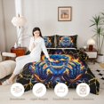 thumbnail image 3 of Castle Fairy Abstract Flame Skull Full Size Comforter Sets 3-Piece,Happy Halloween Bedding Comforter Set,Orange Blacks,1 Comforter and 2 Pillowcases,Black Reversible, 3 of 6