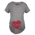 thumbnail image 1 of T-shirt de Maternité Xoxo Script Cœur Mignon Annonce de Grossesse (Gris Chiné Foncé) - m, 1 of 3