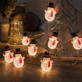 thumbnail image 5 of QISIWOLE 9.8ft Snowman Christmas String Lights, Cute Snowman Figure Lights, Plastic Lights for Christmas Tree Mantel Window Party Decor, 5 of 7