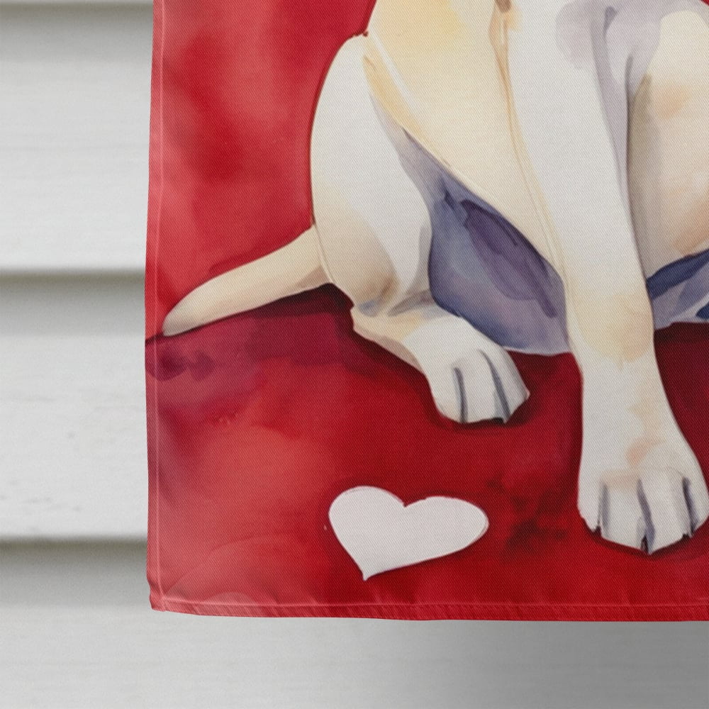 Yellow Labrador Retriever My Valentine House Flag 28 in x 40 in