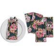 thumbnail image 3 of S4Sassy Blue Stripe & Ranunculus Floral Holiday Parties Cloth Table Linen Re-Usable Dinner Napkins Set 18 x 18"(Pack of 6), 3 of 7