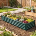 thumbnail image 2 of Outsunny 8x2.6x1.5ft Galvanized Raised Garden Bed, Open Bottom, Green, 2 of 10