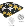 thumbnail image 4 of Throw Pillow Covers, Yellow White Lilies Flowers Soft Square Pillow Cases with Invisible Zipper for Couch Bed Sofa, Farmhouse Fall Home Decor 18"x18", 4 of 7