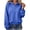 Blue, variant on Cekizud Zip up Hoodies for Women Casual Long Sleeve Cropped Hooded Sweatshirt Elastic Hem with Pockets, Sizes S-2XL