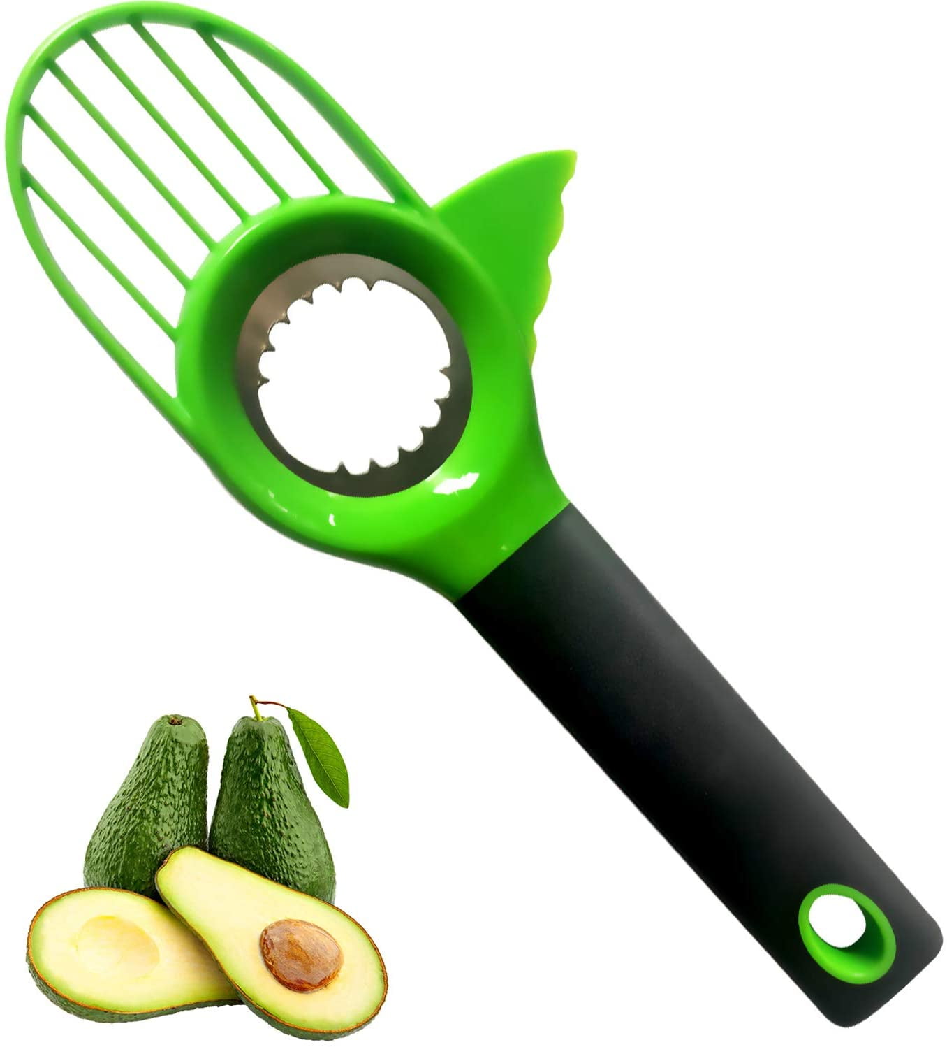Well Made Pitter Tool Stainless Steel Avocado Pit Remover Cutter/Peeler Really Cutting Thin Slices Ergonomic Handle with Non-Slip Avocado Slicer 