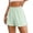 Green, variant on Women's Drawstring Elastic Lightweight Shorts - Summer Casual Plaid, Ruffle Hem, Pockets, Cute for Pool Party, Weekend Outing,Blue S
