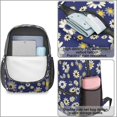 thumbnail image 4 of Daisy Pioneer Flower Blue Pattern 17" School Backpacks for Teens,Waterproof Oxford Fabric,S-Shape Padded Straps for School,Travel,Hiking,Camping, 4 of 6
