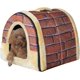 thumbnail image 1 of Cueva lavable para perros grandes, superficie de lona y alfombra de terciopelo cálido para camas para mascotas de 3 a 33 libras (ladrillo vintage, XL), 1 of 5