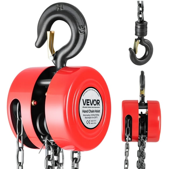 Polipasto de cadena manual VEVOR de 2200 lb y 20 pies con cadena G70