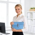 thumbnail image 6 of Felt Document Bag - A4 File Organizer with Button Closure, Durable Office File Holder for Travel, Meeting, Home, Office, Classroom Stationery, Felt Tablet Sleeve & Business Organizer, Light Blue, 6 of 6