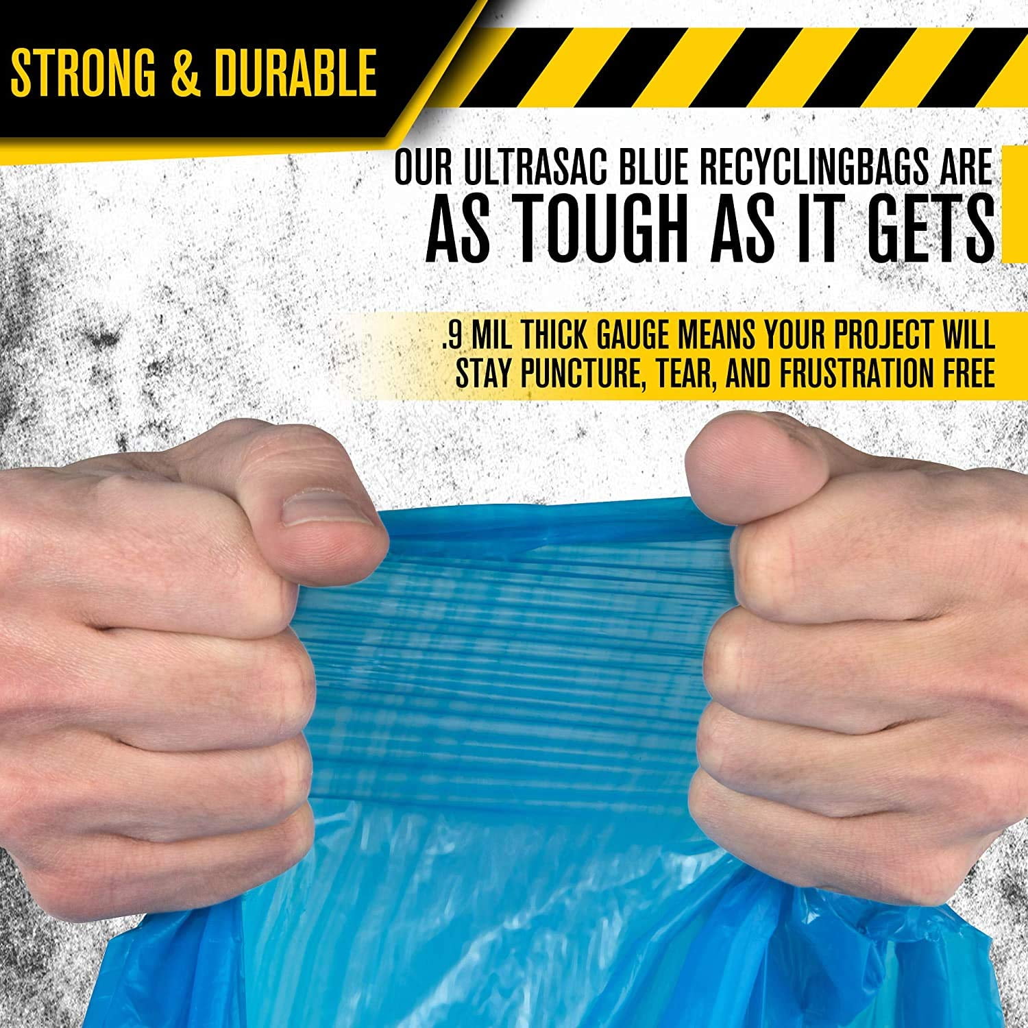 Ultrasac Plastic Liners 33 Gallon Drawstring Recycling Bags .9 Mil 33 x 38