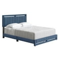 thumbnail image 5 of Boyd Sleep Senata Blue Linen King Size Fully Upholstered Platform Bed Frame with Adjustable Headboard, 5 of 14