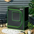 thumbnail image 4 of Costway 30''x18''x36''Mylar Hydroponic Grow Tent w/Observation Window & Floor Tray Black, 4 of 10