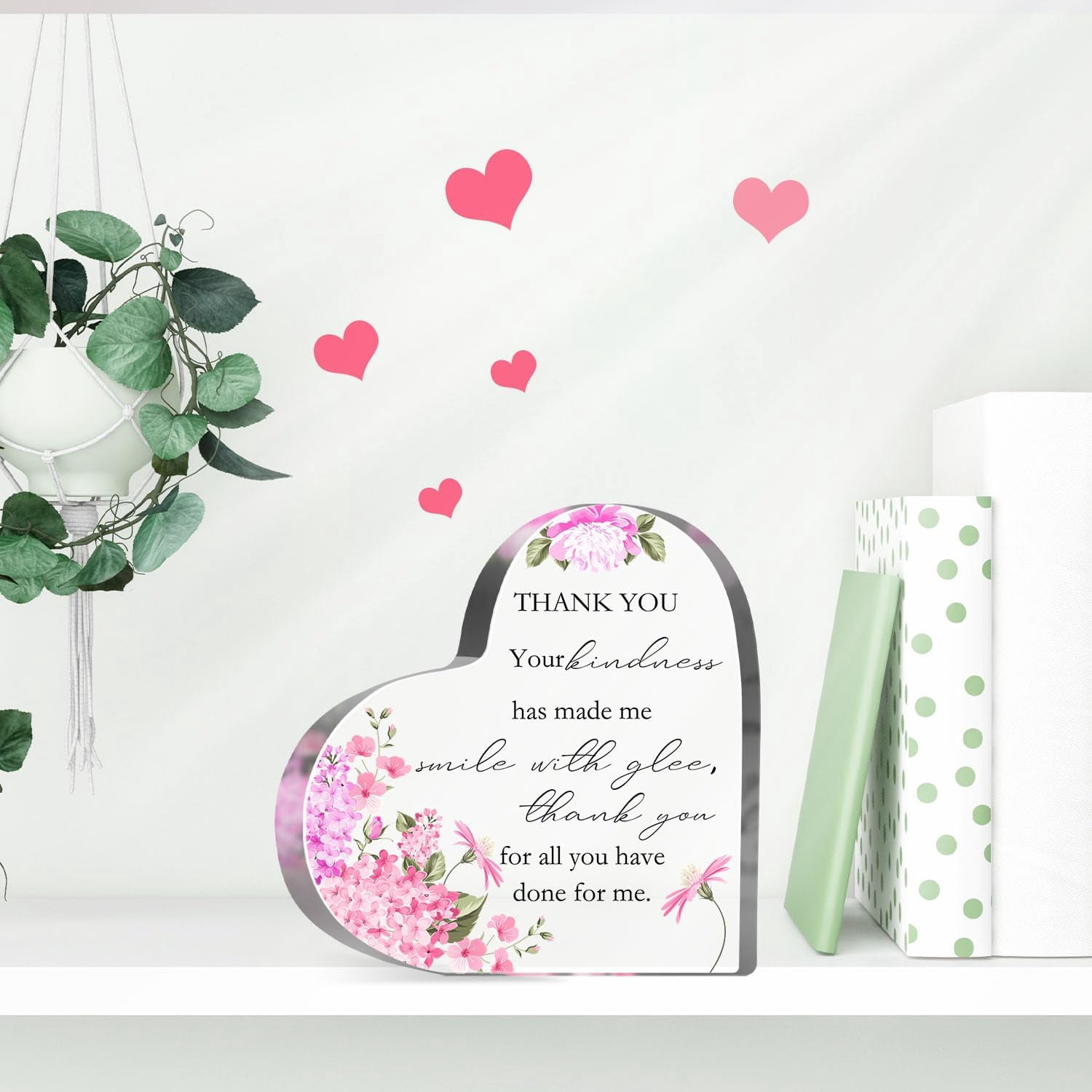 ECOTOB Clear Acrylic Desk Sign With Motivational Quote - 4x4 Inches, Metal Stand, Office & Home Decor Gift