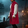 thumbnail image 6 of Atkumj Medieval Vest for Men Trendy Solid Color Long Waistcoat Vintage Stand Collar Front Patch Pockets Button Down Sleeveless Vest, 6 of 10