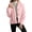 Pink-XXL, variant on Women's long-sleeved comfortable and warm wool bed Coat with zipper stand collar,