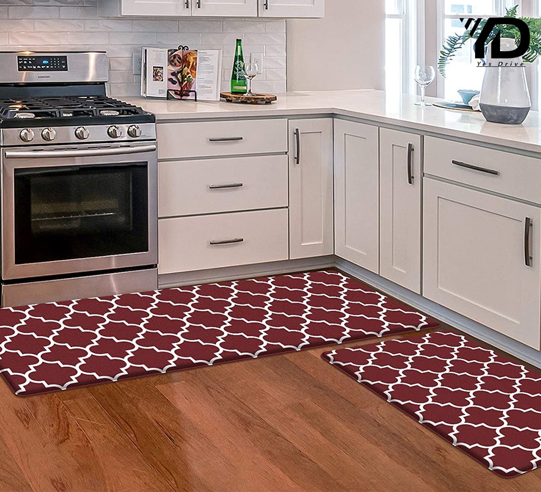Kitchen Mat [2 PCS] Cushioned AntiFatigue Kitchen Rug, Waterproof Non