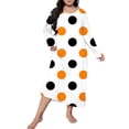 thumbnail image 4 of Chemises de Nuit pour Femmes Grande Taille Robe de Nuit Décontractée Imprimé Cœur Manches Longues Col Rond Extensible Moyen Ample TG, 4 of 5