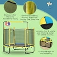 thumbnail image 4 of Qaba 4.6' Kids Trampoline with Basketball Hoop, Horizontal Bar, 55" Indoor Trampoline with Net, Small Springfree Trampoline Gifts for Kids Toys, Ages 3-10, 4 of 9