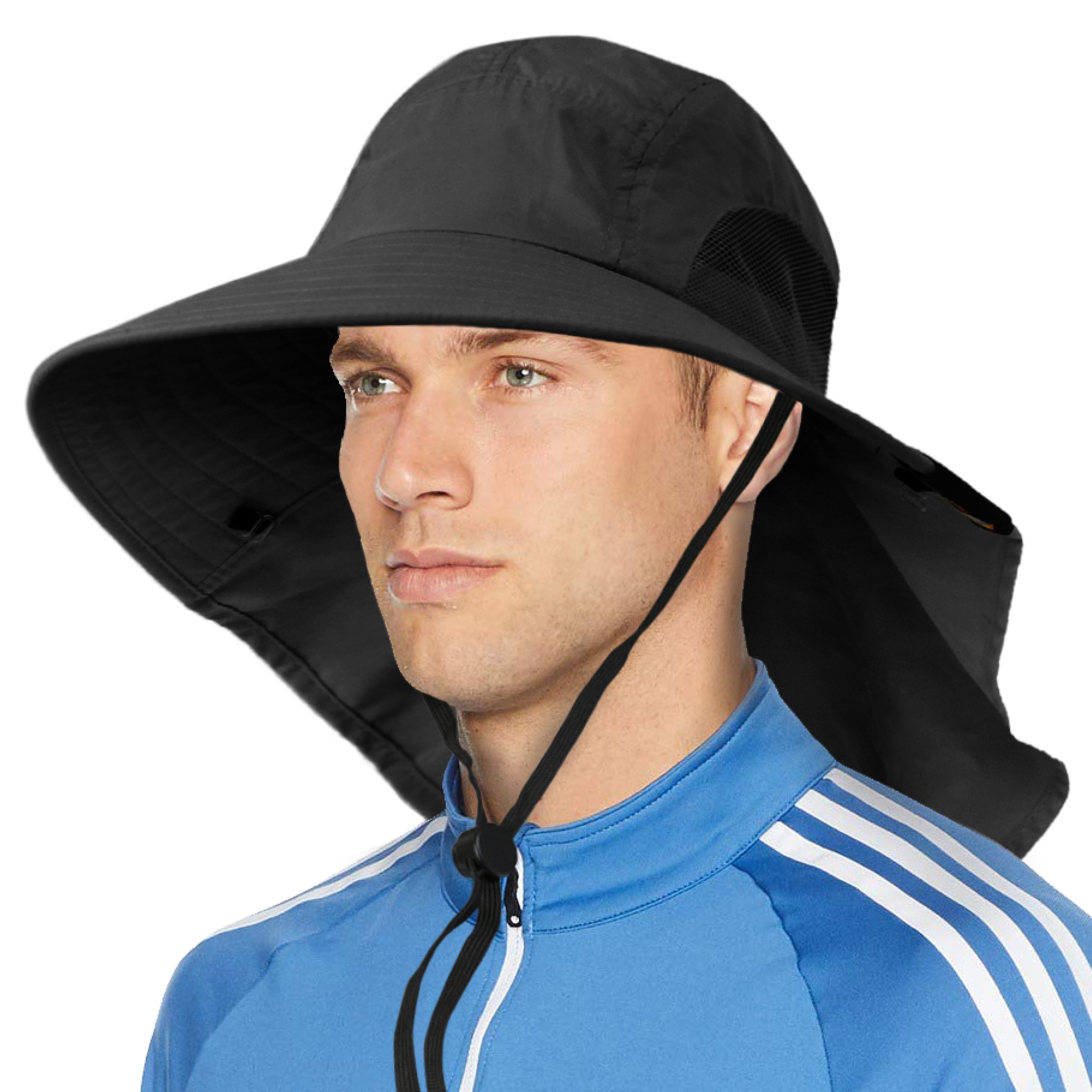 Unisex UV Protection Boonie HAT Outdoor Brim Neck Cover Bucket Sun Flap Cap HATS 