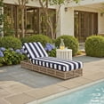 thumbnail image 3 of Safavieh Gillian Steel Outdoor Lounge Chairs, Heather Tan/Navy Striped, 3 of 15