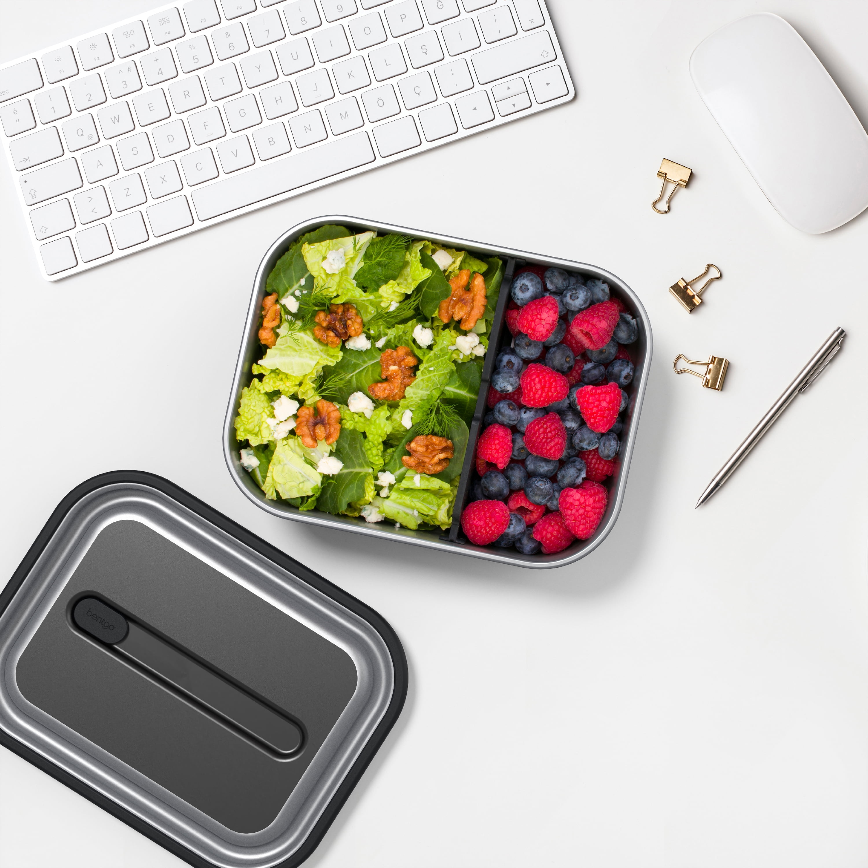 Bentgo® MicroSteel® Leak-Proof Lunch Box - Microwave-Safe, Oven-Safe,  Bento-Style Container with Removable Divider, Airtight Lid, Sustainable  Design
