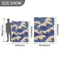 thumbnail image 6 of Yayeee Throw Blanket for Couch Soft Warm 50" x 60" Sofa Chair Bed Decoration, Blue Wave Pattern, 6 of 7
