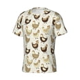 thumbnail image 5 of Vsdgher Funny Chicken Print Men's Dry Fit Mesh Athletic Shirts Moisture Wicking Tennis T-Shirt Tops, 5 of 9
