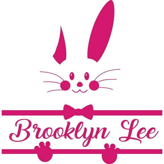 Personalized Name Vinyl Decal Sticker Custom Initial Wall Art Personalization Decor Bunny Children Bedroom 10 Inches X 10 Inches