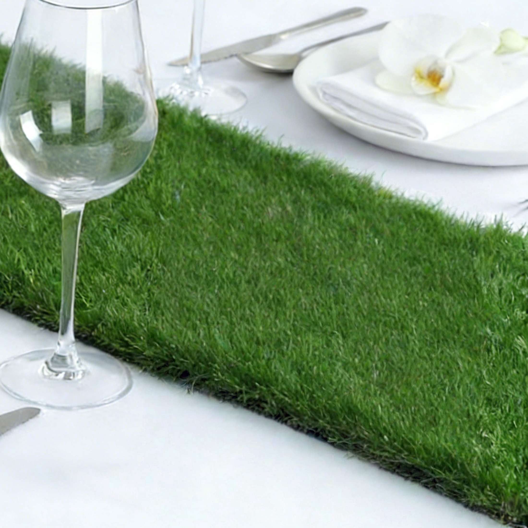 Green Faux Grass Table Runner, 48", by Way To Celebrate