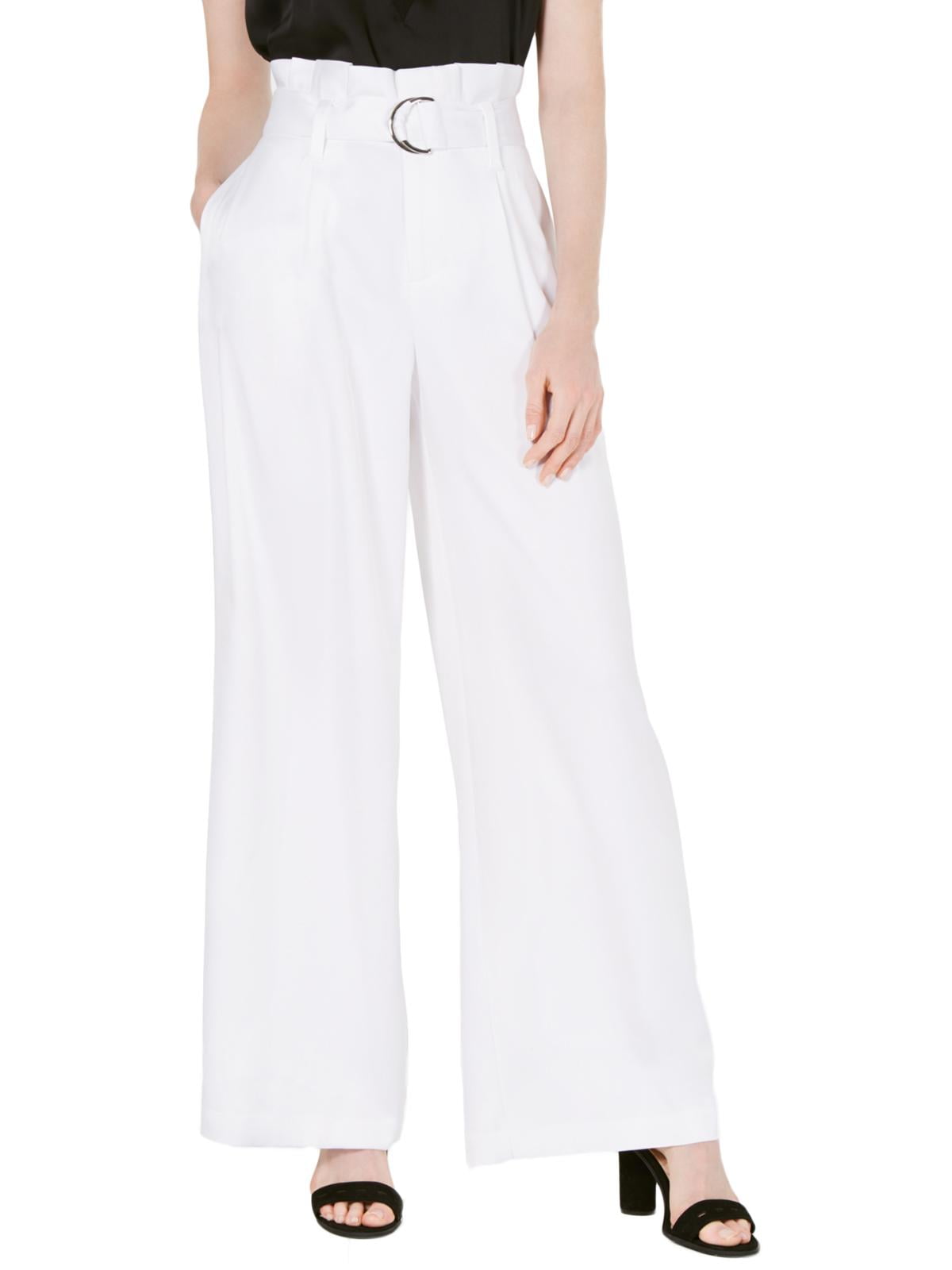 Bar III Womens Satin Pleated Wide Leg 