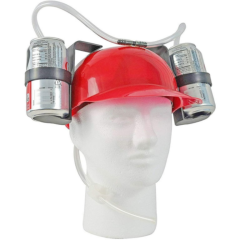 Skirfy Juice Helmet Can Holder,Funny Hats 2 Pack Soda Hat,Soda Helmet with  Straw,Beverage Hats for men,Beverage Helmet, Juices,Flavored Waters,Party
