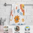 thumbnail image 6 of Lions Elephants Flowers and Leaves Hand Towel Absorbent Bath Towels for Bathroom Sports Gym 28" x 14" Set of 2, 6 of 8