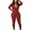 Red, variant on Aoochasliy Ladies Tops Long Sleeve Clothes Ribbed Jumpsuits Ribbed Workout Rompers Long Sleeve Exercise Zipper Jumpsuit