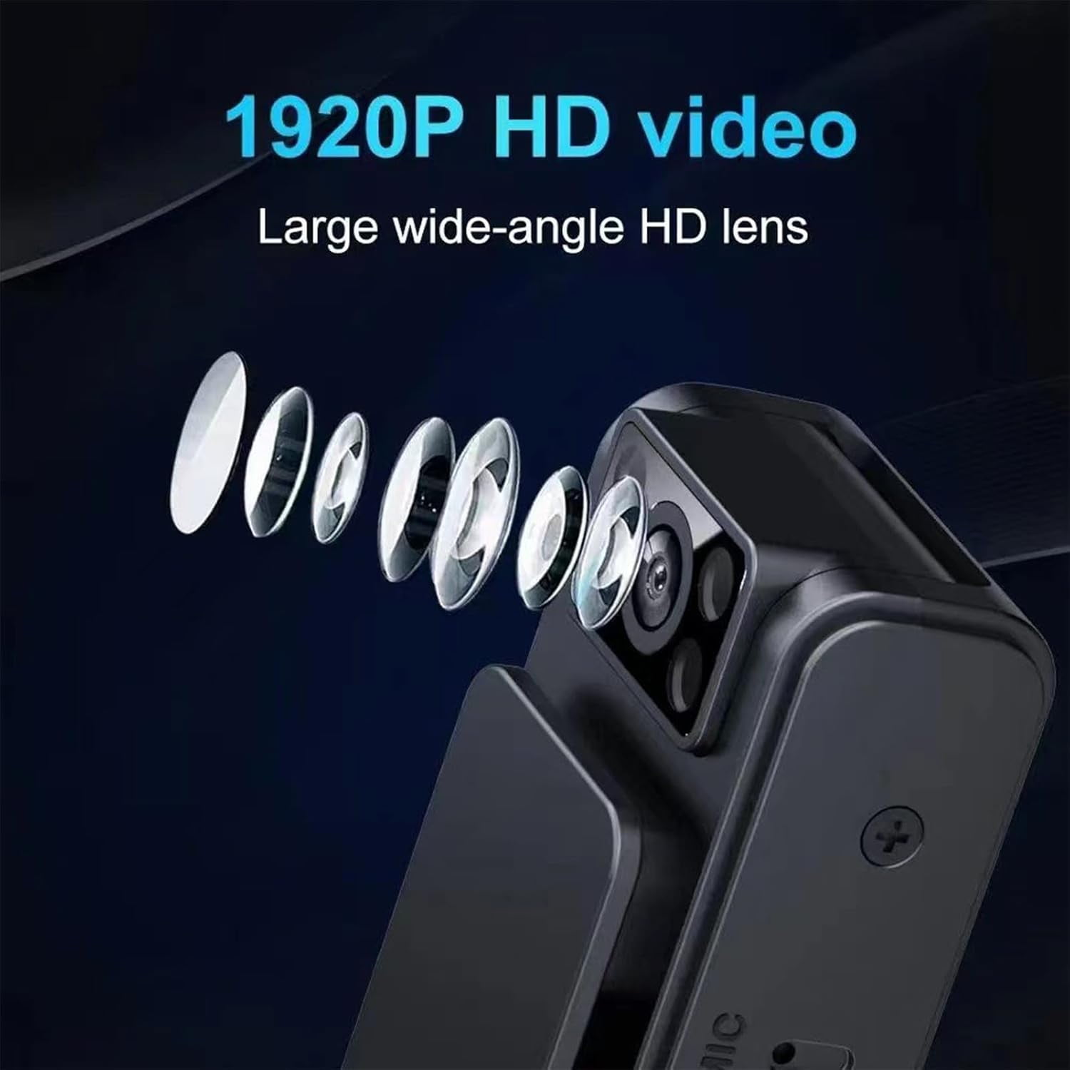 HD 1080P Noise Reduction Camera, Hobeli Sports Camera, Portable Back Clip Night Vision Body Camera, 8-64GB Hobeli Sports Camera, 7 Hours Video Recording