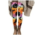 thumbnail image 4 of YDFCWXW Halloween Leggings for Women Tummy Control Pumpkin Seasonal Printed Stretchy Leggings Yoga Pants Tights (Yellow, XL), 4 of 6