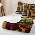 thumbnail image 4 of Erosebridal Vintage Cabin Patchwork Twin Quilt Set,Maple Bear Buck Print Twin Coverlet Set For Boys,2-Piece, 4 of 7