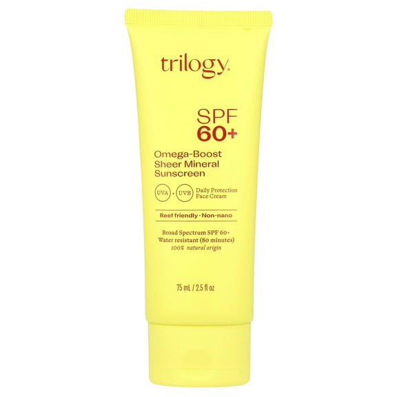 Trilogy Omega-Boost Sheer Mineral Sunscreen, SPF 60 , 2.5 fl oz (75 ml)