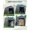 thumbnail image 4 of Mescukay 6x8 FT Portable Outdoor Storage Shed with 2 Roll-Up Zipper Doors & Vents, 240G Heavy-Duty Shelter Waterproof PE Tarp, UV-Resistant Carport for Motorcycle, Firewood, Tools, 4 of 7