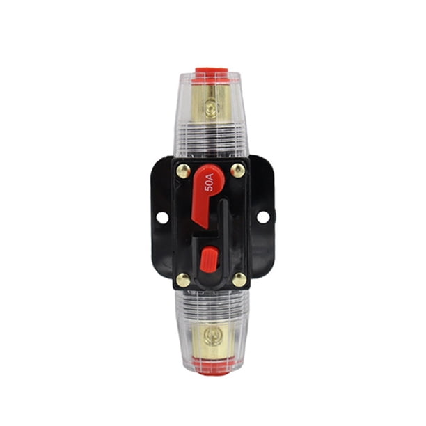 Disyuntor de 50A, restablecimiento automático, 12-42V, soporte para fusible de barco marino para coche