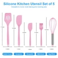 thumbnail image 4 of Silicone Cooking Utensils Sets,AILKIN 5-Piece Kitchen Utensil Set 600°F Heat Resistant Non-stick Rubber Cookware Kitchen Silicone Cooking Utensils with Spatulas,Whisk,BPA Free,Pink, 4 of 7