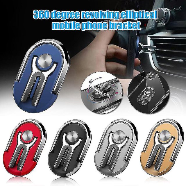Soporte para teléfono con anillo de dedo de metal con rotación de 360 grados Soporte para ventilación de aire para automóvil Bracket1pc-silver