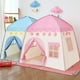 thumbnail image 5 of Tienda de juegos rosa para niños, tienda de campaña de princesa para niñas, habitación interior para niños, Seguridad al aire libre, no tóxica con luz de bola de algodón, 5 of 5