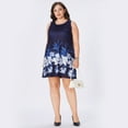 thumbnail image 4 of MLDRA Women's Plus Size Dress Floral Round Neck Sleeveless Summer Stretchy Short Dresses Beach Tank Sundress, 4 of 6