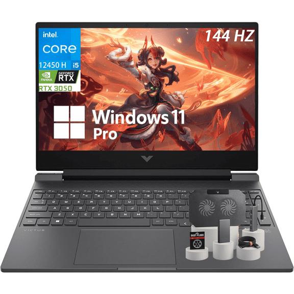 HP Victus 15 Gaming Laptop, 15.6" FHD IPS 144Hz Display, Intel 8-core i5-13420H (>i7-12650H), 8GB DDR4|512GB SSD, GeForce RTX 3050, Backlit Type-C, DTS:X Ultra, Wi-Fi 6 Win11 Pro ICP Hub